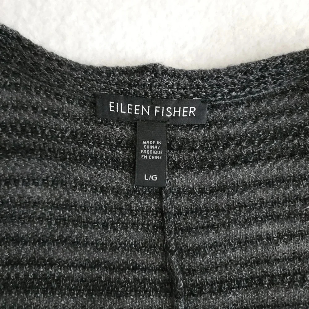 Eileen Fisher Striped Lightweight Knit Wrap Top Dolman Sleeves - Picture 4 of 7